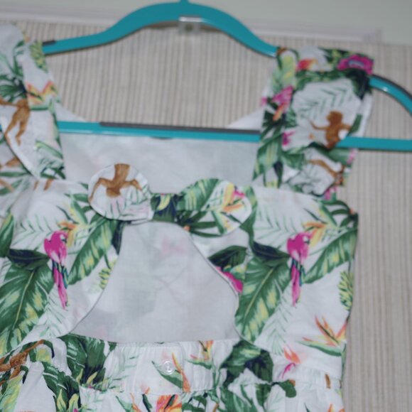 Janie and Jack Cotton Tropical Jungle Ruffle Sleeve Romper Size 12 - Picture 4 of 8
